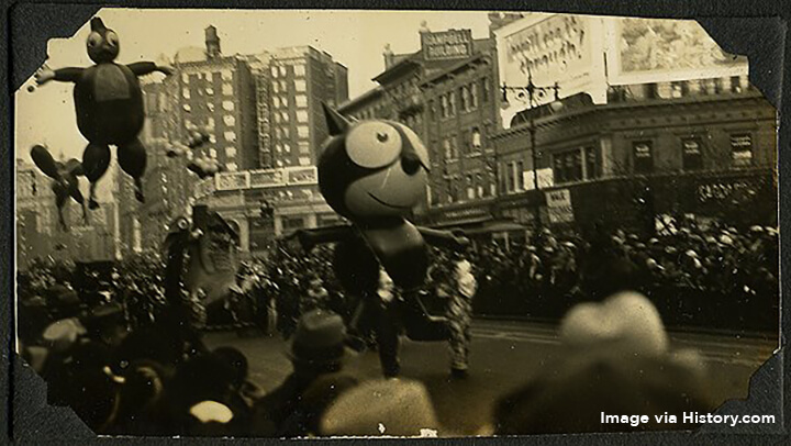 It’s commonly claimed that Felix the Cat was the first balloon to grace the Macy’s parade.